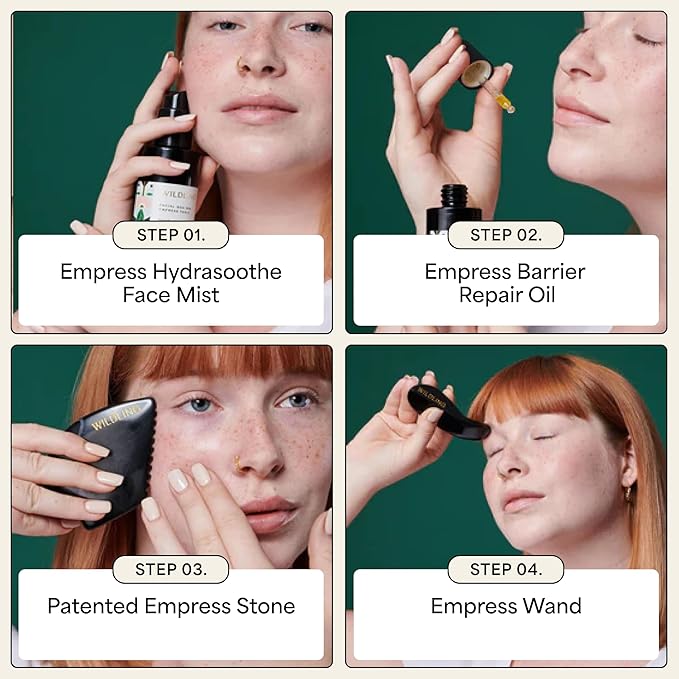 WILDLING Empress Wand | Facial Massage Wand I Designed to Sculpt Jawline + Relieve Tension in The Face, Jaw, Neck + Shoulders I 100% Authentic Bian Stone