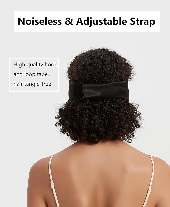 ALASKA BEAR Mulberry Silk Eye Mask, Wraparound Style Sleeping Mask and Ear Muff Blindfold for Full Blackout and Deep Sleep, Adjustable