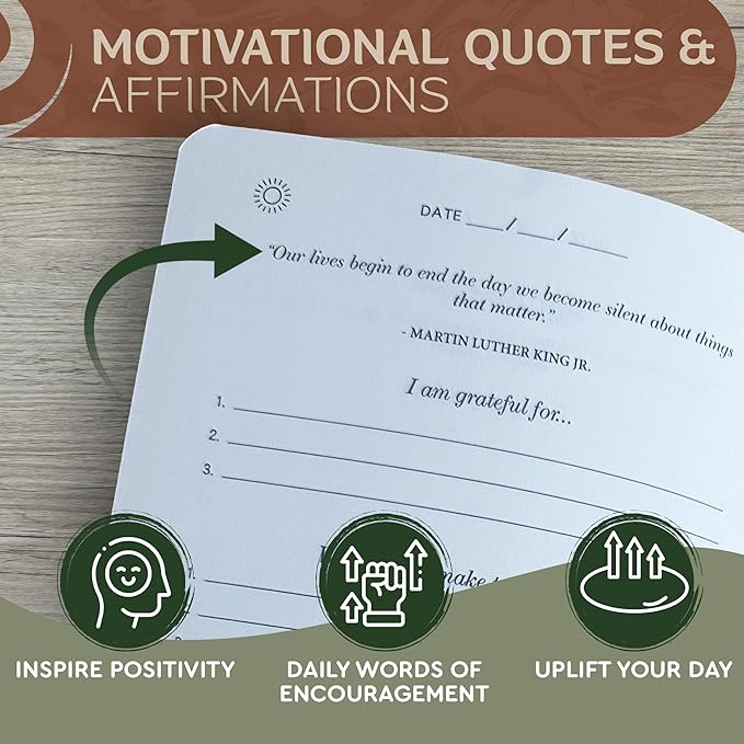 Gratitude Journal for Women and Men - With Writing Prompts for Self Care, Improvement and Manifestation - Daily Wellness and Guided Mental Health - 5 Minutes a Day - Inspirational to Practice Self Love and Reflection
