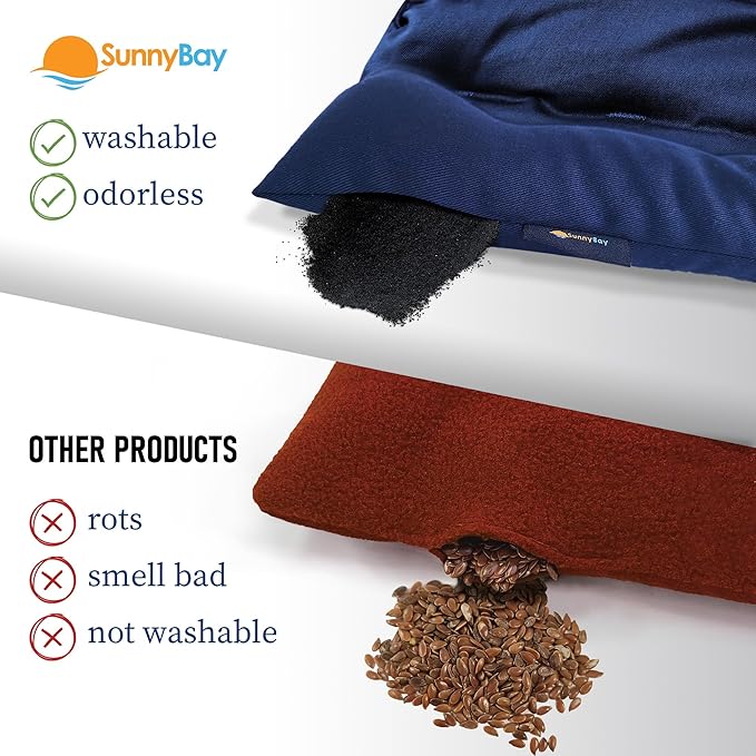 SunnyBay USA-Made 4-lbs Lava Sand Microwave Heating Pad with Organic Cotton Fabric for Cramps and Body Pain, Superior Heat Retention, Washable, Odorless, Weighted, 8x12 Inches