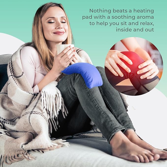 Microwavable Heating Pads for Lower Back, Neck, and Shoulder Pain Relief - Moist Microwave Heating Pad for Muscles and Joints - Microwave Hot Pack Heat Pad for Cramps - 3 Packs Blue - Lavender Scent