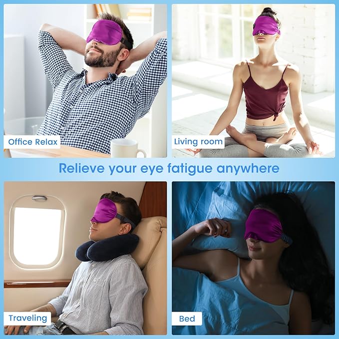 Heated Eye Mask : Cordless Eye Mask for Dry Eyes, Relief Stye, Blepharitis, Chalazion, Improved Sleep, Washable Eye Heating pad for Travel