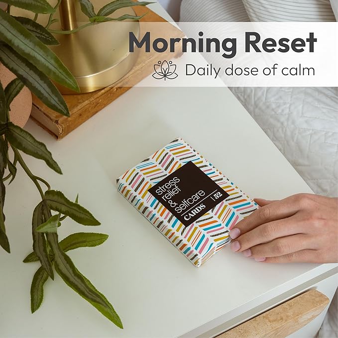 Allura & Arcia 52 Stress Less & Self Care Cards - Mindfulness & Meditation Exercises - Anxiety Relief & Relaxation