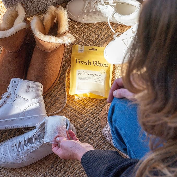 Fresh Wave Lemon Odor Eliminating & Deodorizing Packs | Bag of 6 | Safer Odor Relief for Small Spaces | Natural Plant-Based Odor Eliminator | Odor Absorbers for Home