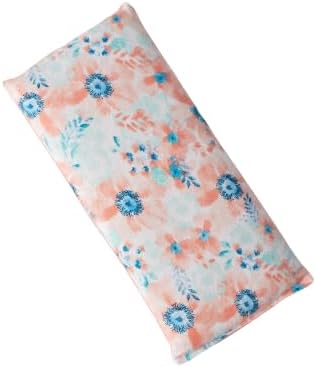 Large Microwave Heating Pad with Flax Seed, Scented or Unscented, Good for Back Pain or Cramps, Moist Heat Therapy or Ice Pack, Microwavable Bean Bag, 6" x 12" (Peach Floral, Chamomile)