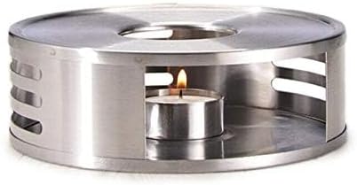Teabloom Modern Tea Trivet - Stainless Steel Trivet and Teapot Warmer with Tea Light Candle
