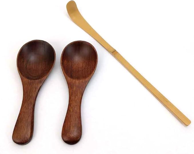 JapanBargain 1906, Wooden Matcha Scoop 4 Inch Cherry Wood Spoon for Green Tea Salt Sugar Spice Japan Style Single Piece