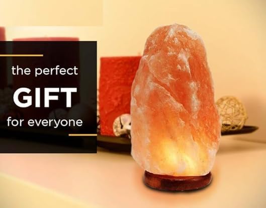 Color-Changing Himalayan Salt Lamp – 7" Tall Pink Salt Rock Lamp with USB Adaptor, Dimmer, Wooden Base – Night Light for Bedroom, Desk & Home Décor by Salacia