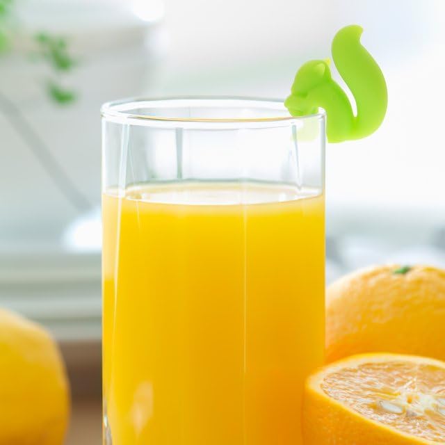 5Pcs Random Color Cute Squirrel Shape Silicone Tea Bag Holder Cup, Squirrel Drink Markers, Tea Bag Holder for Cup Hanging Tool Mug Candy Colors Gift Set，Tea Bag Coasters，Coffee, Tea and Espresso