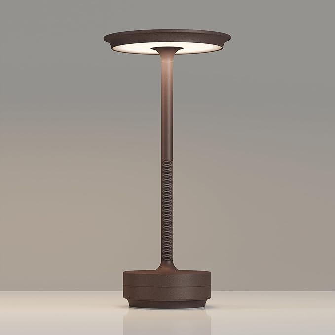 Rechargeable Table Lamps Cordless, Portable 5000mAh Outdoor Table Light, 3 Color Stepless Dimming LED Table Lamp with Memory Function, for Home/Dinner/Patio/Restaurant.(Rust)