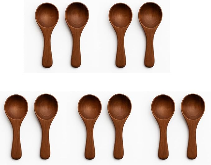 JapanBargain 1906, Wooden Tea Scoops - Matcha Scoop, Green Tea Spoon, Spices & Sugar Spoon, 10 Pack