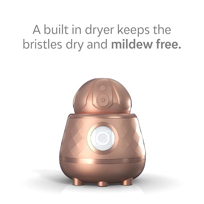 TAO Clean Ona Diamond Orbital Facial Brush and Cleansing Station, Electric Face Cleansing Brush with Ergonomic Handle, Dual Speed Settings, Rose Gold