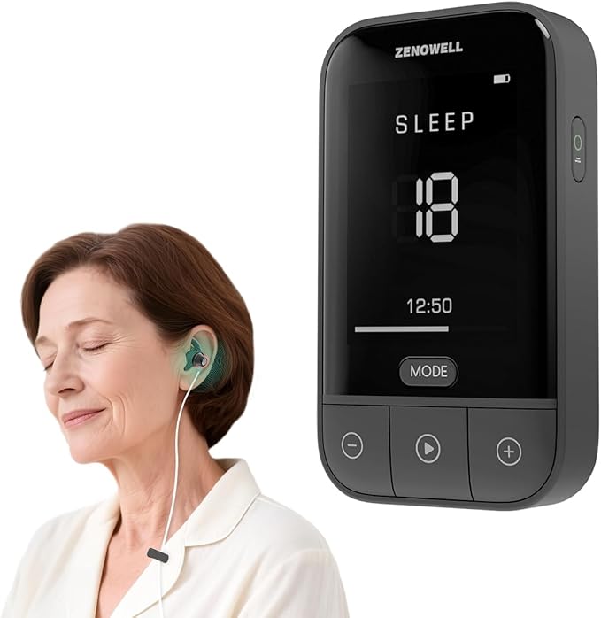 Relaxation Device for Better Sleep, Stress Relief, Calm, Anxiety Relief, Sleep Aid Device for Adults, Portable Zenowell Vita, Boost Energy and Focus, No Apps Required