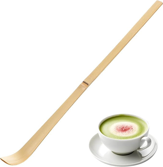 Matcha Scoop Bamboo, 19cm/7.4in Japanese Chashaku Hooked Green Tea Scoops Natural Bamboo Tea Scoop Ceremony Accessories for Coffee, Teas and Espresso