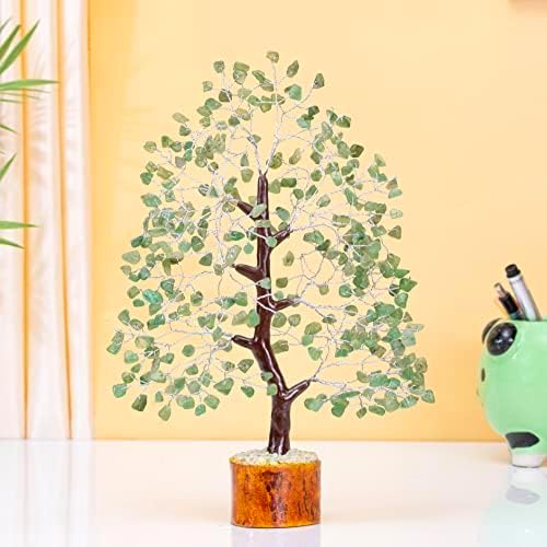 Green Jade Crystals Tree of Life Decor for Shelf Healing Crystals Spiritual Gift Sage Green Office & Room Decor House Warming Gifts New Home Decor Feng Shui Birthday Gifts for Women & Men