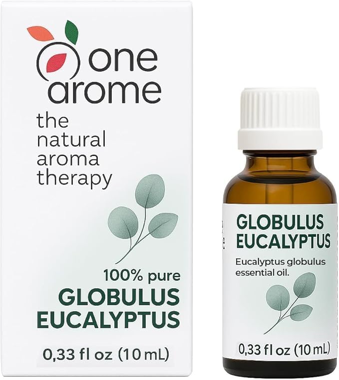 Eucalyptus Globulus Essential Oil by One Arome | Crisp Herbal Scent for Diffusers, Massage (Dilute), Cleaning & Linen Refresh | Pure, Undiluted, Steam-Distilled (0.34 Fl Oz)
