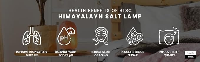 Black Tai Salt Co. Himalayan Salt Lamp with Cord (20.5-29.5 lbs) – Large Crafted