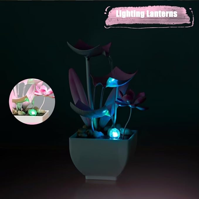 Desktop Water Fountains: Relaxing Zen Décor for Home Living Room or Bedroom and Office - Home Décor Soothing Sound Pink