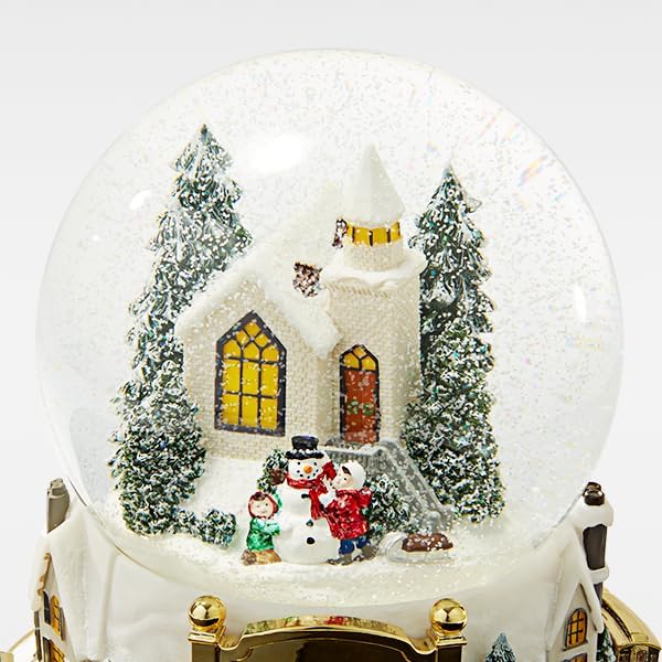 THINGS REMEMBERED Engraved Light Up Colorful Village Musical Snow Globe, Plays Joy to The World Music, Beautiful and Unique Christmas Decor(Free Customization)