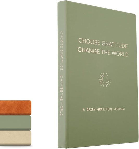 Gratitude Gifted 5-Minute Guided Gratitude Journal – Daily 180 Prompts, Self-Care & Mindfulness, Leather Hardcover, Undated to Foster Happiness, Wellness, Positivity for Men & Women