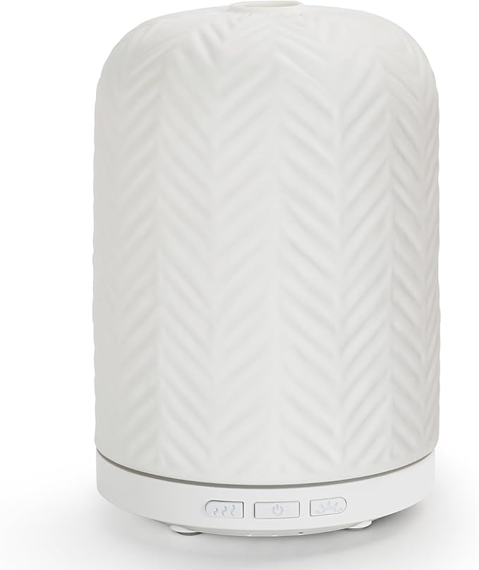 Essential Oil Diffuser – 2.4MHz Ultrasonic Aromatherapy Diffuser, Health Night Light, Timer & Auto Shut-Off, BPA-Free, 120ml Ceramic Oil Diffuser for Bedroom, Office, Spa, Yoga