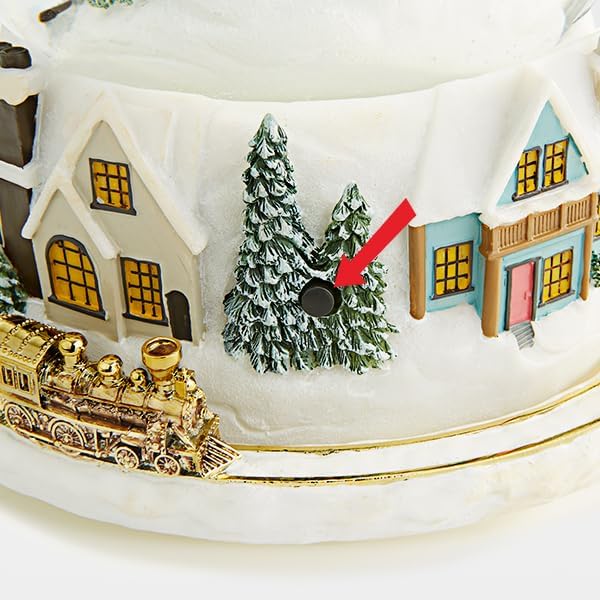 THINGS REMEMBERED Engraved Light Up Colorful Village Musical Snow Globe, Plays Joy to The World Music, Beautiful and Unique Christmas Decor(Free Customization)