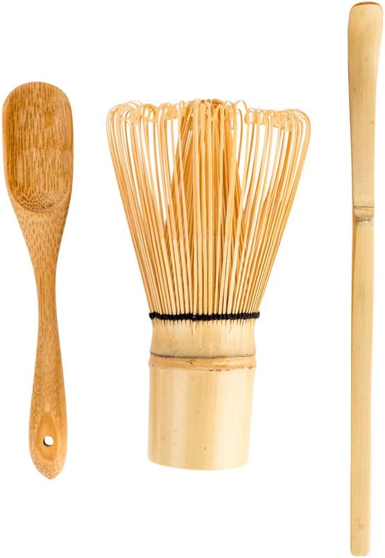 Restaurantware-Dojo Matcha Tea Whisk Set, 3-Piece Traditional Matcha Brush Set - Includes Whisk (Chasen), Scoop (Chashaku), And Spoon, Durable, Bamboo Matcha Making Set, Heat-Resistant, Sustainable