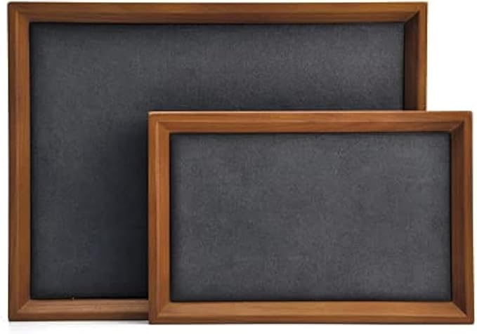 Oirlv Solid Wood Small Jewelry Tray Trade Showcase Countertop Jewelry Display Trays Rectangle Vanity Tray(Grey, Small)