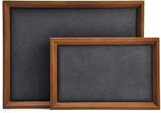 Oirlv Solid Wood Small Jewelry Tray Trade Showcase Countertop Jewelry Display Trays Rectangle Vanity Tray(Grey, Small)
