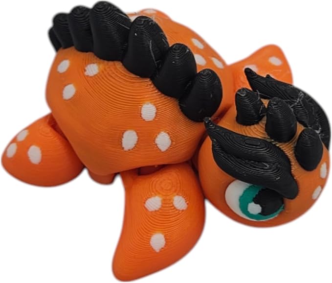 Articulating Turtle Fidget Animal Figurines – Unique 3D Printed Collectibles, Poseable Desk Animals For Adults, Stress Relief and Display Gift (BABY DRAGURTLE)