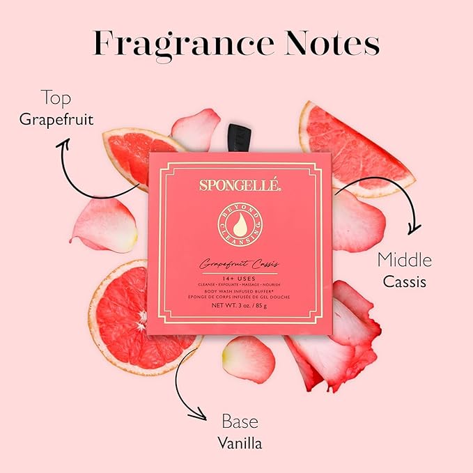 Spongelle Wild Flower Buffer Body Scrubber with Box | Bath & Shower Loofah for Women | Exfoliator with Body Wash Infused | 14+ uses (Coconut Verbena, Grapefruit Cassis, Freesia Pear)