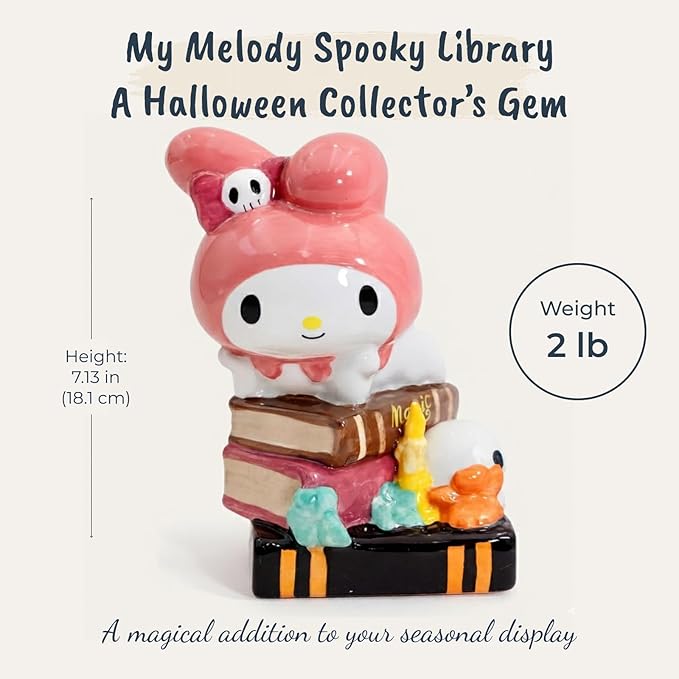 Blue Sky Clayworks My Melody Spooky Library Figurine, 5.5" L x 4.75" W x 7.125" H Created