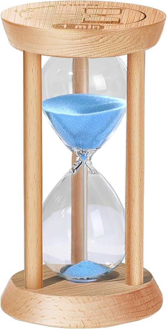 1 Minute Sand Timer, 1 Min Wooden Hourglass, Small Sand Clock, Reloj De Arena, Hour Glass Sandglass for Home, Office, Decorative, Game, Classroom