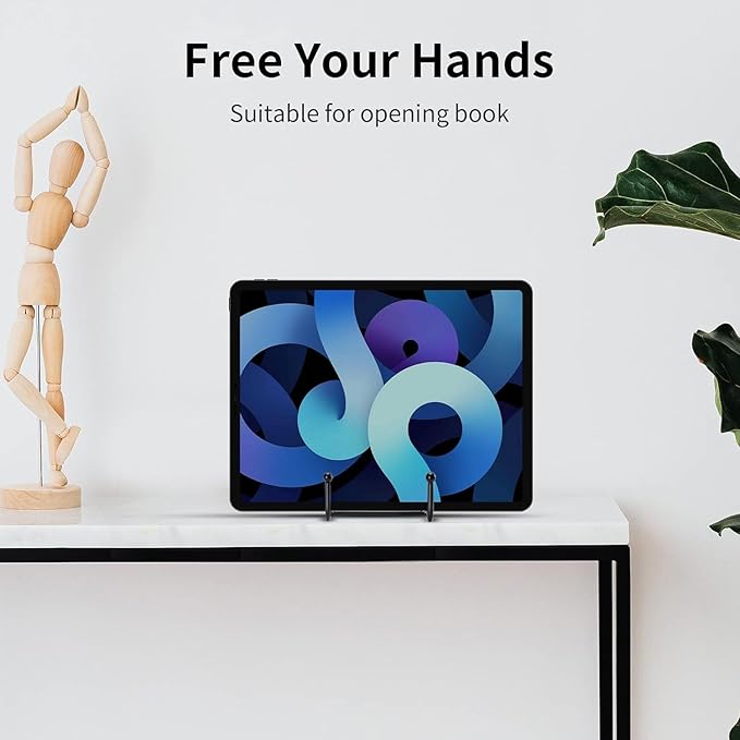 Kruodop 3 Pack 8 Inch Plate Stands for Display, Plate Holder Display Stand, Picture Frame Stand Black Metal Frame Holder Stands for Book,Small Easel,Decorative Plate,Photo and Platter,Tabletop Art