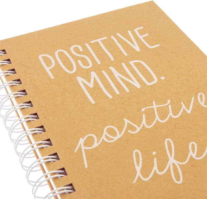 Graphique Designer Notebooks - Positive Mind. Positive Life. - Spiral Bound Writing Journals for Offices, Schools, Classrooms, and More - Hard Cover with 160 Ruled Pages (6.25" x 8.25")