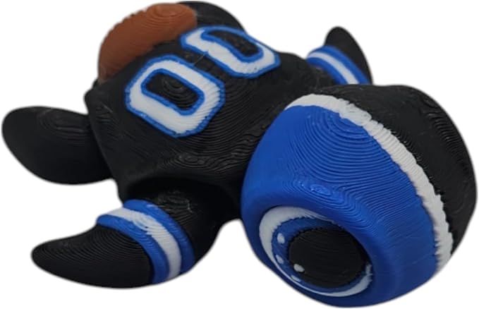 Articulating Turtle Fidget Animal Figurines – Unique 3D Printed Collectibles, Poseable Desk Animals For Adults, Stress Relief and Display Gift (FOOTBALL TURTLE)