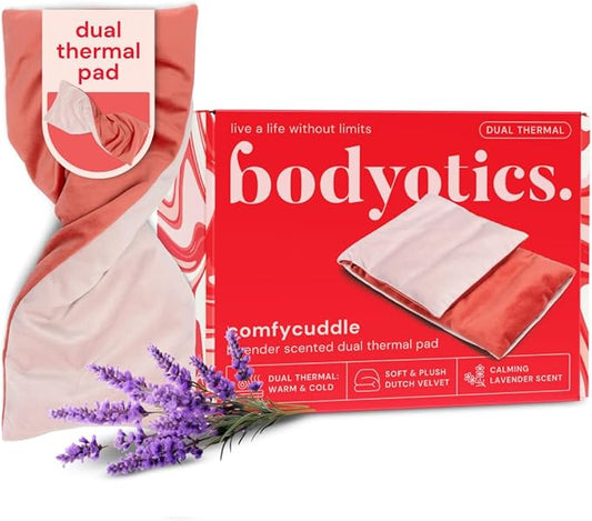 Premium Dutch Velvet Microwave Heating Pad (18” x 7”) - Lavender Scented Microwavable Heating Pad for Period Cramps, Neck, Shoulder, Back - Machine-Washable, Dual Temperature Moist Heat with Flaxseeds