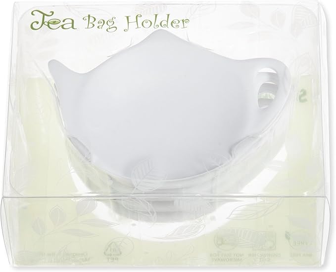 Supreme Housewares Sweet Bee Tea Bag Holders, Teapot Shaped Tea Bag Coasters Spoon Rests Saucer Seasoning Dish Set, Yellow, 4 x 3 Inch, Set of 4