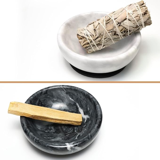 Handmade Natural Marble Incense Holder for Sticks and Cones-with 9 Holes, Multi-Functional Incense Burner Holder for Incense Sticks and Cones, Perfect Home Decor(Black, 4.7inch)