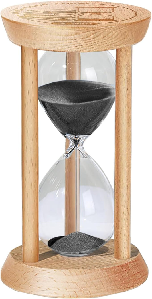 SuLiao Wooden Sand Timer 2 Minute Hourglass, Wood Black Sand Clock, Small Watch 2 Min Timer, Hour Glass Sandglass for Home, Reloj De Arena, Office, Decorative, Game, Classroom