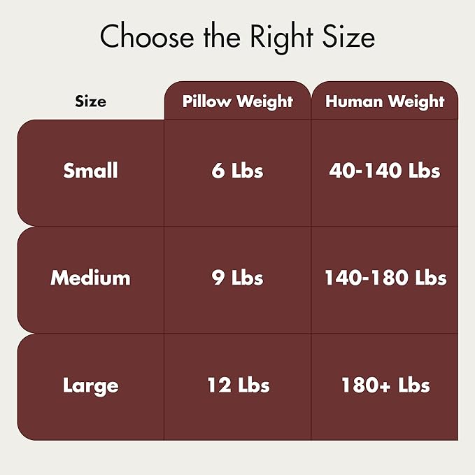 Quiet Mind Weighted Pillow for Adults 12 Lbs - Get Better Sleep - Sustainably Made and Chemical Free - Machine Washable (Large, Chili Oil)