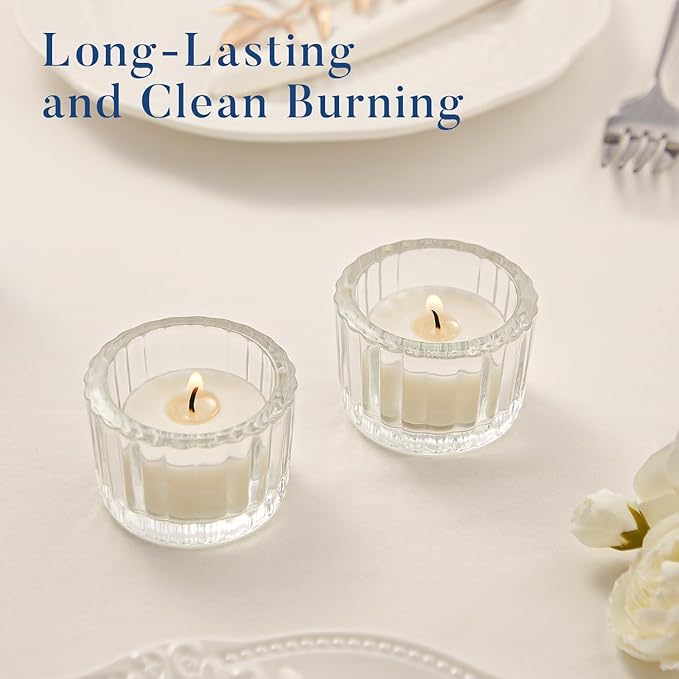 Crenovo Tea Lights Candles 200 Pack, Natural Soy Wax Tealights Candles Bulk 6 Hours Non-Toxic, Long Burning, Unscented Small Votive Cup Candles for Wedding, Party, Dinner, Emergency