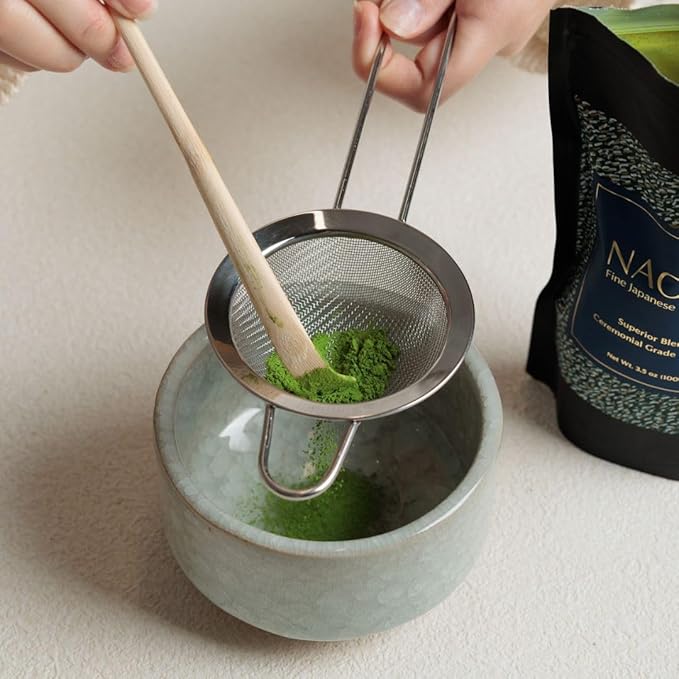 Naoki Matcha Large Stainless Steel Matcha Tea Sifter with Handle Matcha Set - Eliminate Clumps In Your Matcha Powder For Tastier Tea and Lattes