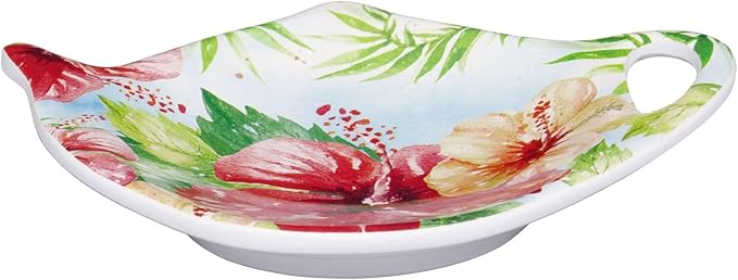 Supreme Housewares Hibiscus Tea Bag Holders, Teapot Shaped Tea Bag Coasters Spoon Rests Saucer Seasoning Dish Set, Multicolor, 4 x 3 Inch, Set of 4