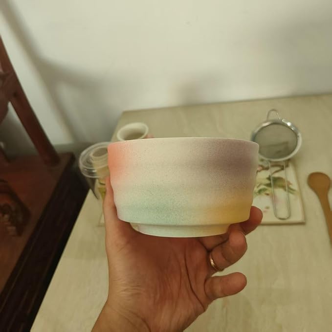 Ceramic Matcha Whisk Set, Complete Matcha Set-8PCS for Ceremonial Grade Matcha, Tea Gifts for Tea Lovers for Christmas, Birthday, Halloween (Rainbow Color)