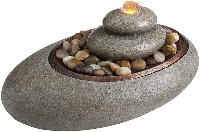 Homedics Mirra Oceanside Relaxation Fountain - Serene Decorative Home Decor, Natural