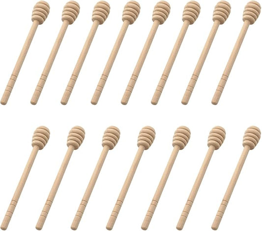 Wooden Honey Dipper Stirrer,6inch Honey Stirrer Stick for Honey, Wedding Party,15 PCS