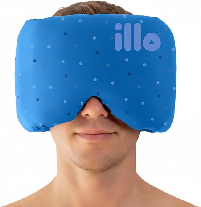 illo Wearable Pillow Sleep Mask | Soft Mulberry Silk Blackout Sleeping & Napping Eye Mask | Best for Home Bed, Work, Camping, Airplane, Side Sleeper | Reversible as Travel Neck Pillow | Women & Men