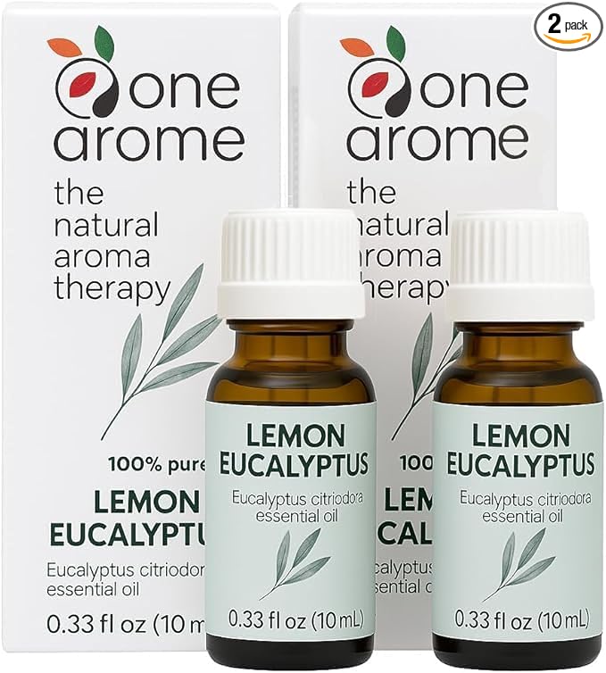 Lemon Eucalyptus Essential Oil (Corymbia Citriodora) | Pure Citrus-Herbal Aroma for Diffusers & Fresh Ambiance | Undiluted, 100% Pure (Pack of 2/0.34 Fl Oz Each)