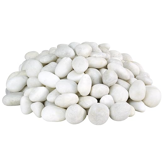 Natural Unpolished Bulk Pebbles 20lbs, 2-3 Inch White River Rocks, Hand-Picked Premium Stones for Landscaping and Garden Design Fish Tank, Flower Pots, Pathways and Backyard